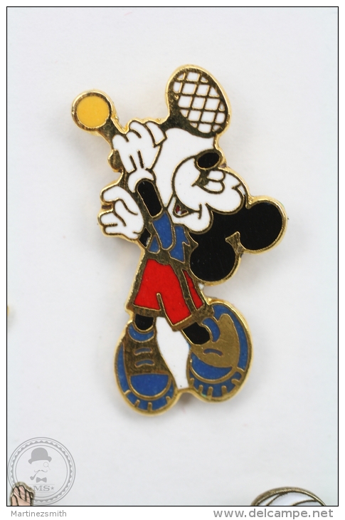 Walt Disney Mickey Mouse Playing Tennis  - Pin Badge #PLS - Disney