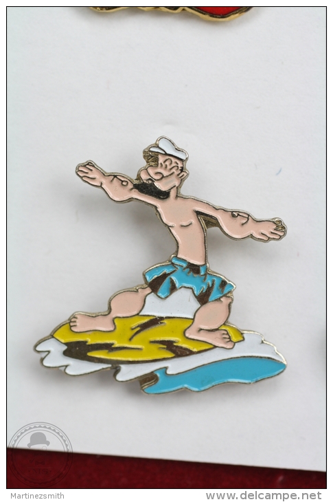 Popeye The Sailor Man Surfing - Pin Badge #PLS - Otros & Sin Clasificación