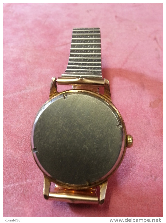 Montre Et Bracelet PIROFA Fabrication Incabloc Boitier Chrome Dia 34 Mm Chiffre Arabe Doré Pièce D´origine - Horloge: Antiek