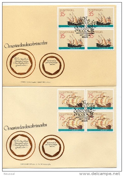 Serie De Barcos De Portugal En Bloque De 4. 1991 - Covers & Documents