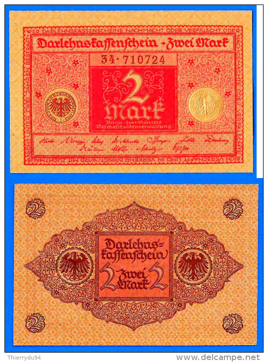 Allemagne 2 Mark 1920 Neuf UNC  Germany Skrill Paypal OK! Uniquement Prix + Frais De Port Paypal Skrill Bitcoin - 2 Mark