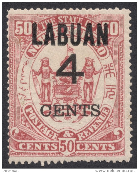 Labuan, 4 C. On 50 C. 1899, Sc # 94, Mi # 90, MH - North Borneo (...-1963)