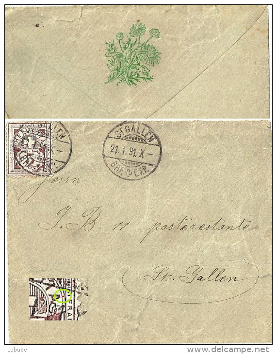 Damenbrieflein  St.Gallen          1891 - Cartas & Documentos