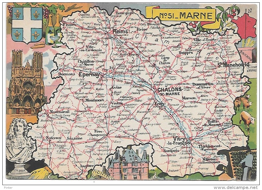 MARNE - 51 - Cartes Géographiques