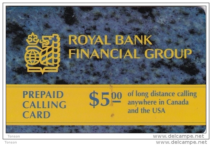 Canada, Royal Bank Financial Group, $5 Prepaid Calling Card, 2 Scans. - Canada