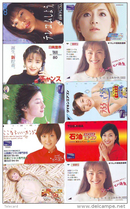 LOT 10 Telecartes Differentes Japon * FEMME Femmes (520) SEXY GIRL Girls Phonecards Japan * TELEFONKARTEN FRAUEN FRAU - Lots - Collections
