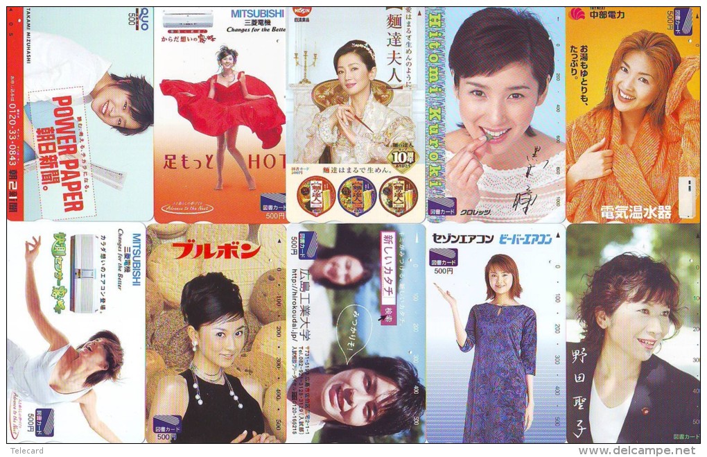 LOT 10 Telecartes Differentes Japon * FEMME Femmes (522) SEXY GIRL Girls Phonecards Japan * TELEFONKARTEN FRAUEN FRAU - Lots - Collections