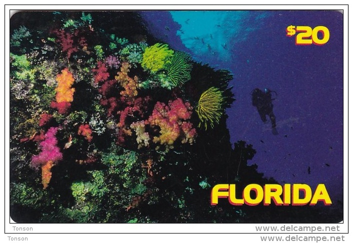 United States, MCI, $20 Florida, Diver And Underwater Wiev, 2 Scans. - Andere & Zonder Classificatie