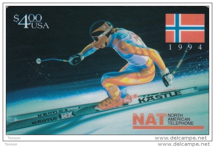 United States, US-NAT-001, Skiing Man, 2 Scans.  No. 164 Of 1500, Norway 1994 - Andere & Zonder Classificatie