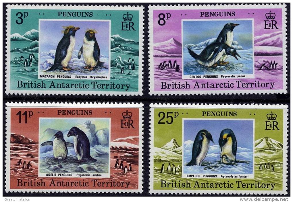 BRITISH ANTARCTIC TERR 1979 PENGUINS SC#72-75 MNH BIRDS (DEL04) - Neufs