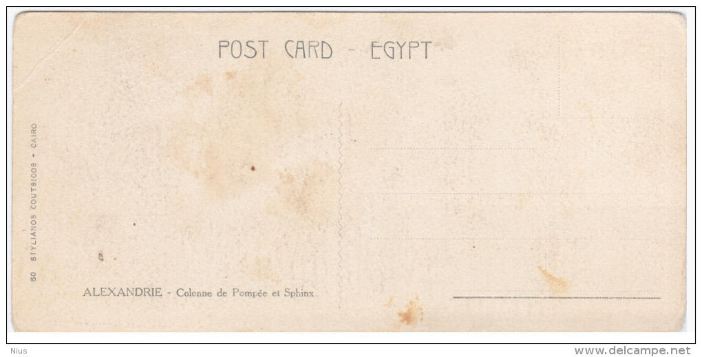 Egypt, Alexandria Alexandrie, Colonne De Pompee Et Sphinx, Pompey Column And Sphinx - Alexandrie