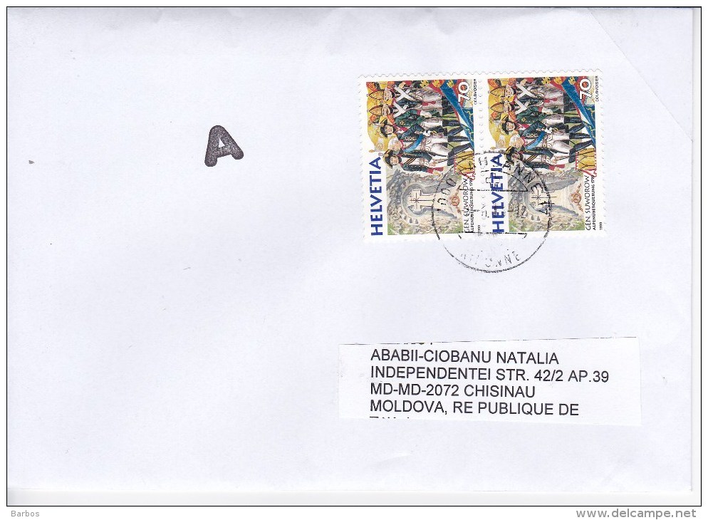 Switzerland To Moldova ; 2014  ; General Suworow ;  Suvorov ; History ;  Used Cover - Lettres & Documents