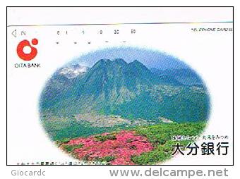 GIAPPONE  (JAPAN) -NTT (TAMURA)  - TELECA CODE 390-11397 OITA BANK: LANDSCAPE   - USED - RIF.8270 - Montagnes
