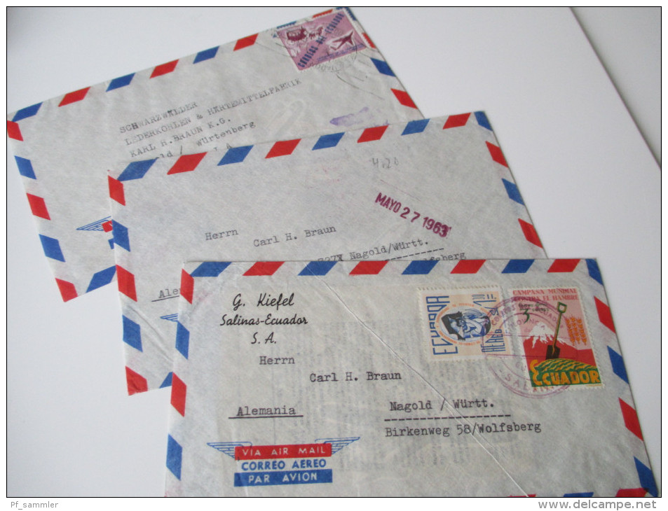 Ecuador 1960er Jahre Luftpostbriefe Nach Deutschland. Clipper - Equateur