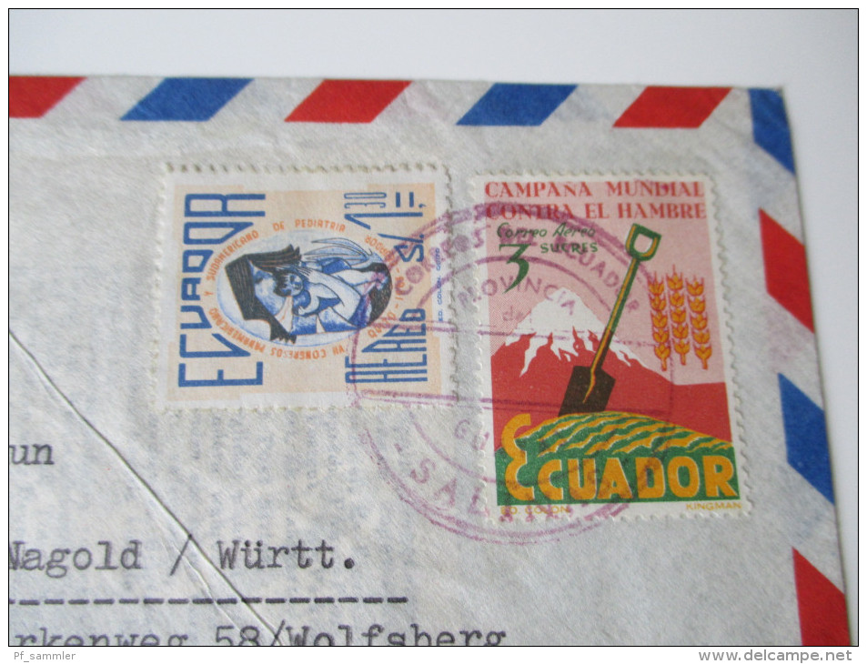 Ecuador 1960er Jahre Luftpostbriefe Nach Deutschland. Clipper - Equateur