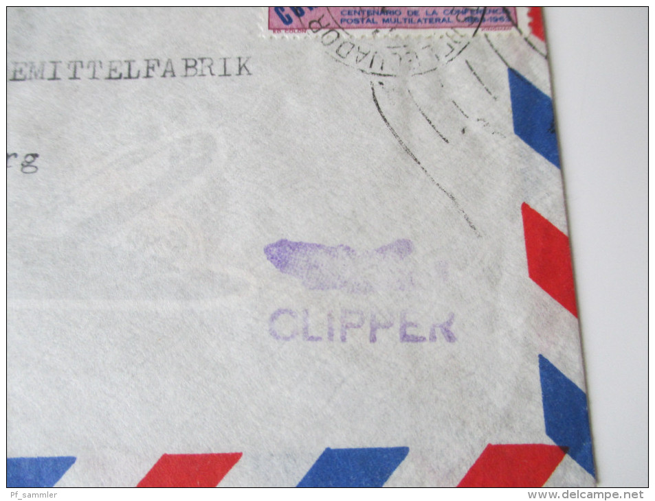 Ecuador 1960er Jahre Luftpostbriefe nach Deutschland. Clipper