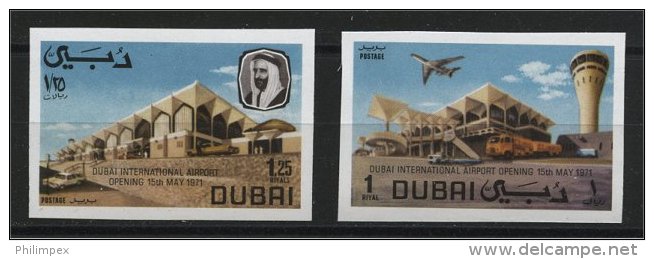 DUBAI, OPENING OF INTERNATIONAL  AIRPORT, FULL SET IMPERFORATED RRR! - Dubai