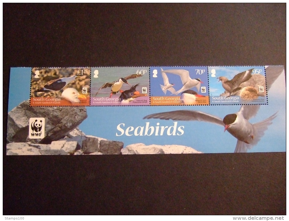 SOUTH GEORGIA  2012   SEABIRDS   STRIP     MNH **     (1051500-425) - Georgia Del Sud