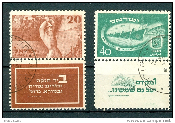 Israel - 1950, Michel/Philex No. : 30/31, - Used - Sh. Tab - - Oblitérés (avec Tabs)