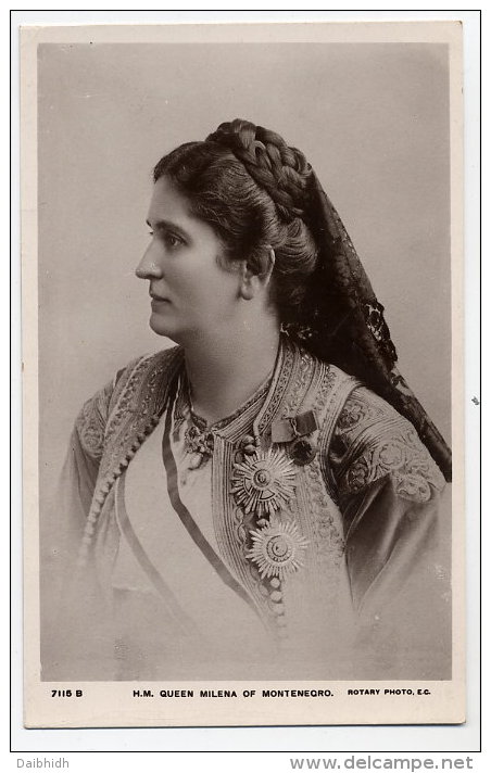 MONTENEGRO Queen Milena - Rotary Photographic Series.  Unused. - Montenegro