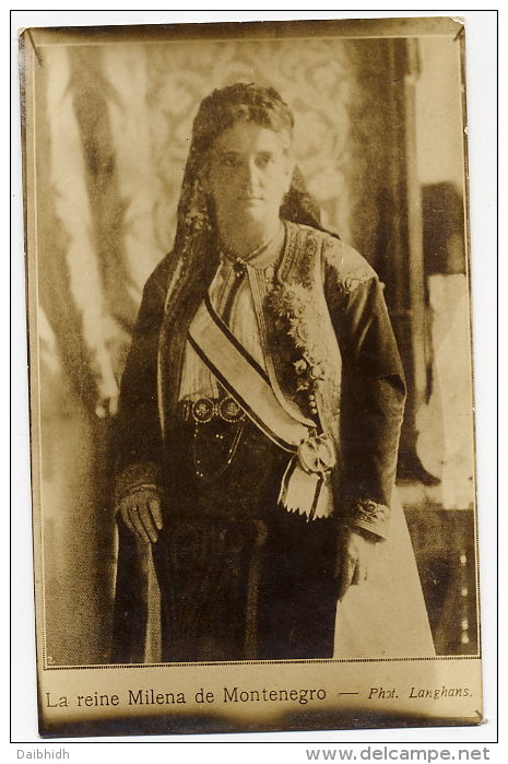 MONTENEGRO Queen Milena - Rare Real Photographic Postcard.  Unused. - Montenegro