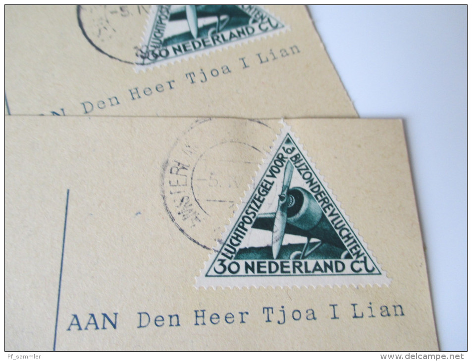 Niederlande 1931 Luftpost / Par Avion Amsterdam - Batavia Ned- Oost Indie Dreieckmarke - Cartas & Documentos