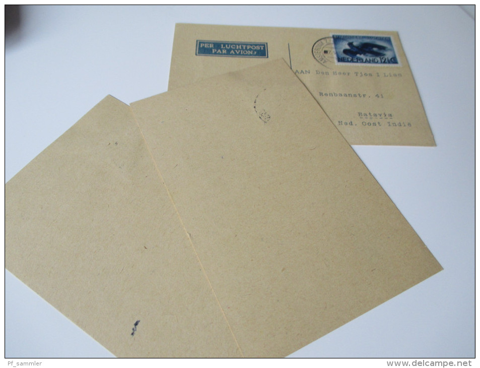 Niederlande 1931 Luftpost / Par Avion Amsterdam - Batavia Ned- Oost Indie Dreieckmarke - Cartas & Documentos