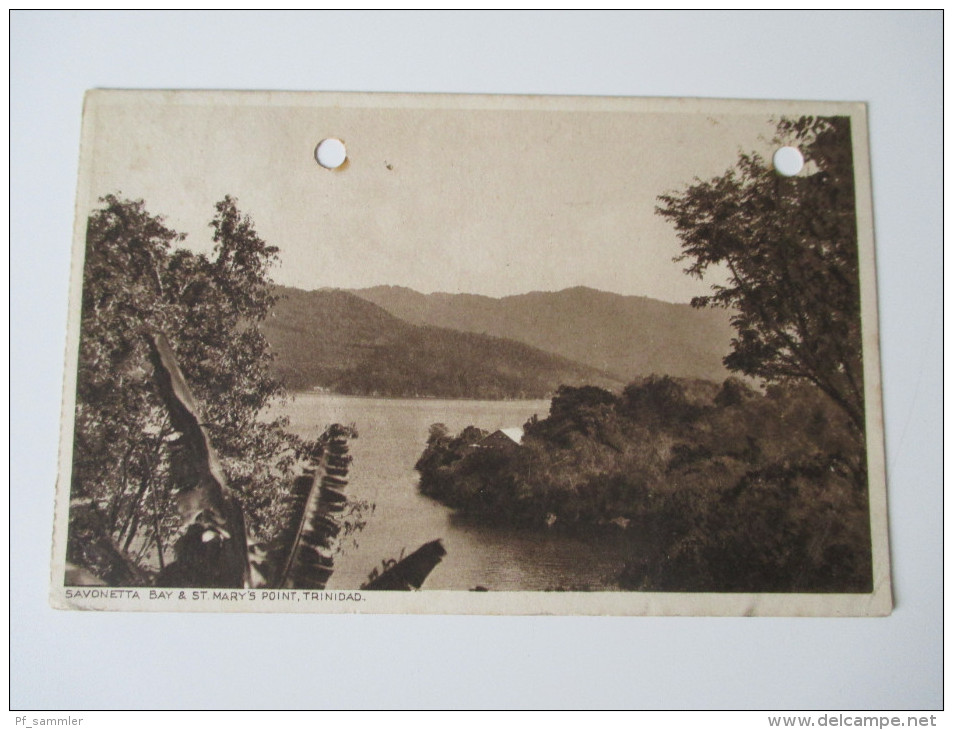 Postcard 1929 Savonetta Bay & St. Mary's Point, Trinidad. Send To Germany. F.P. Bruce-Austin, Marine Square - Trinidad