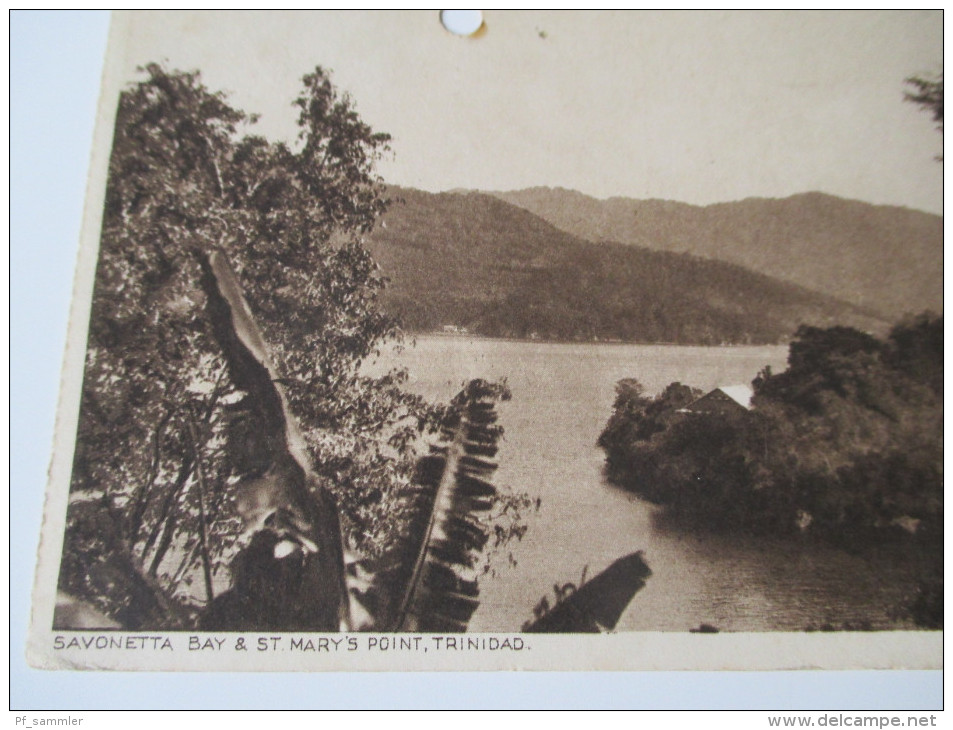 Postcard 1929 Savonetta Bay & St. Mary's Point, Trinidad. Send To Germany. F.P. Bruce-Austin, Marine Square - Trinidad