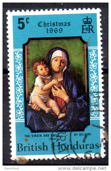 BRITISH HONDURAS 1969 Christmas. Paintings - 5c The Virgin And Child (Bellini)  FU - Honduras Británica (...-1970)