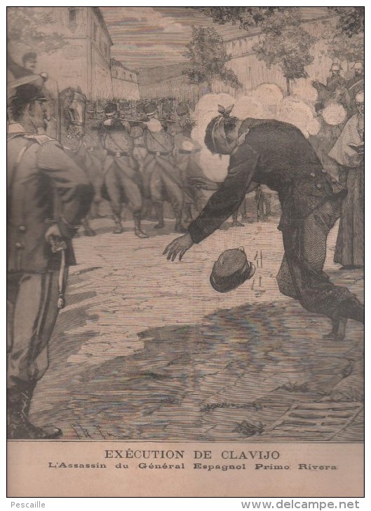 LE PETIT PARISIEN 16 06 1895 - ESPAGNE EXECUTION DE CLAVIJO ASSASSIN DE PRIMO RIVERA - CUIRASSE HOCHE - AVENUE DU MAINE - Le Petit Parisien