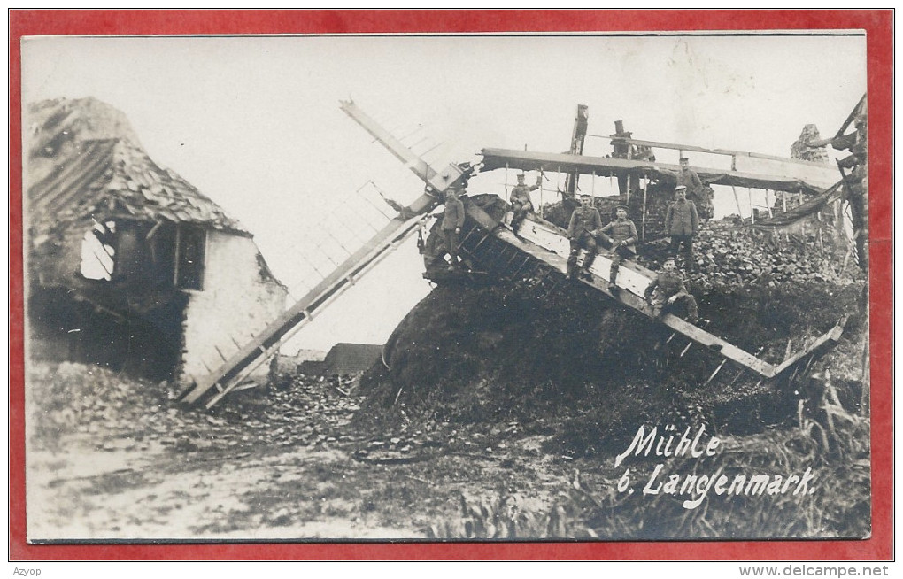 LANGENMARK - Fotokaart - Carte Photo - Mühle - Windmühle - Moulin à Vent - Guerre 14/18 - Langemark-Poelkapelle