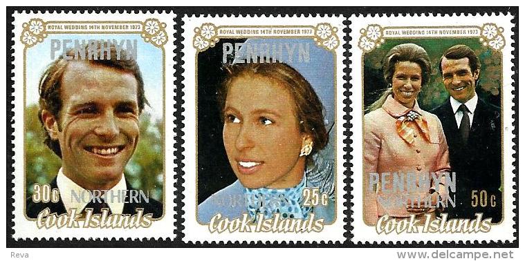 PENHRYN WEDDING OF ANN ON 14-11-1973 SET OF 3 MINT  SG? READ DESCRIPTION !! - Penrhyn