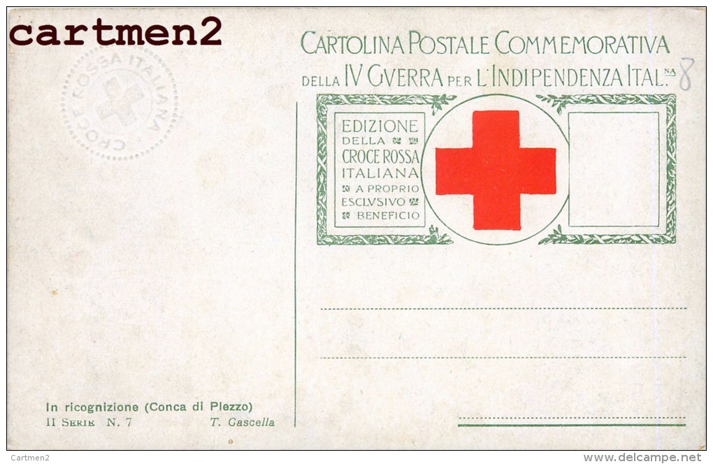 CARTLOLINA COMMEMORATIVA DELLA IV GUERRA PER L'INDIPENDENZA ITALIANA CROCE ROSSA CROIX ROUGE RED CROSS CASCELLA - Guerra 1914-18