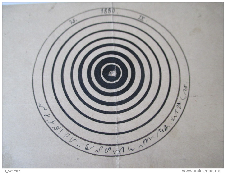 Ganzsache 1880 Wien. Schallplattenkarte / Schallplatte Oder Zielscheibe Aufgemalt! Interessante Karte - Autres & Non Classés