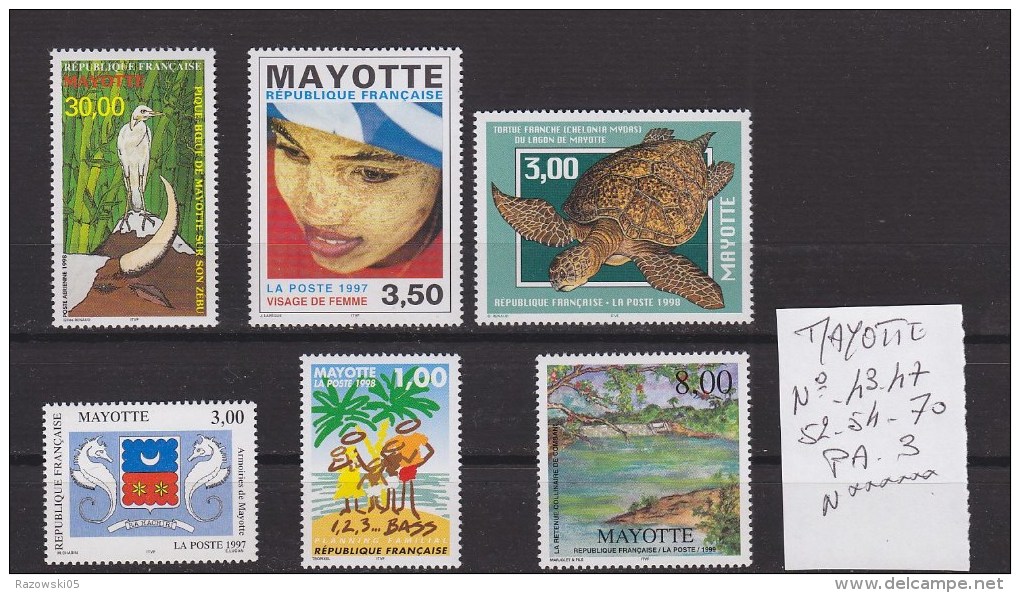 FRANCE. DOM TOM. COLONIE. MAYOTTE. PA. POSTE AERIENNE. N°. 43. 47. 52. 54. 70. PA 3 - Unused Stamps