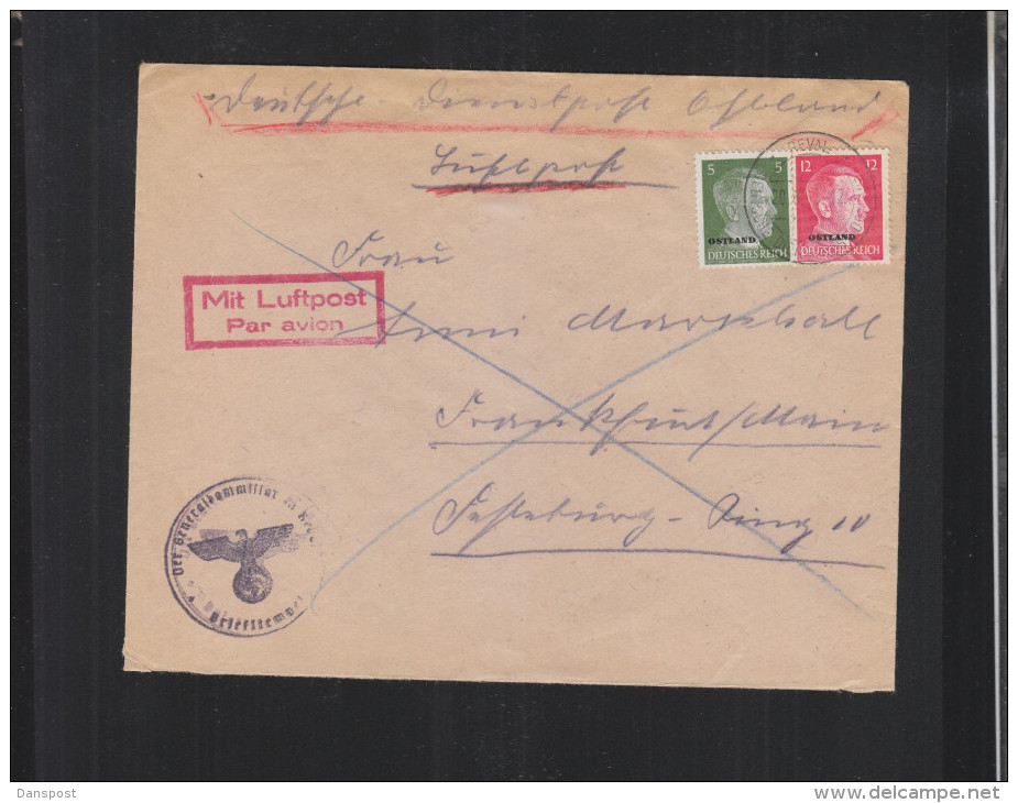 Dt. Reich Ostland Luftpost Brief Reval - Occupazione 1938 – 45