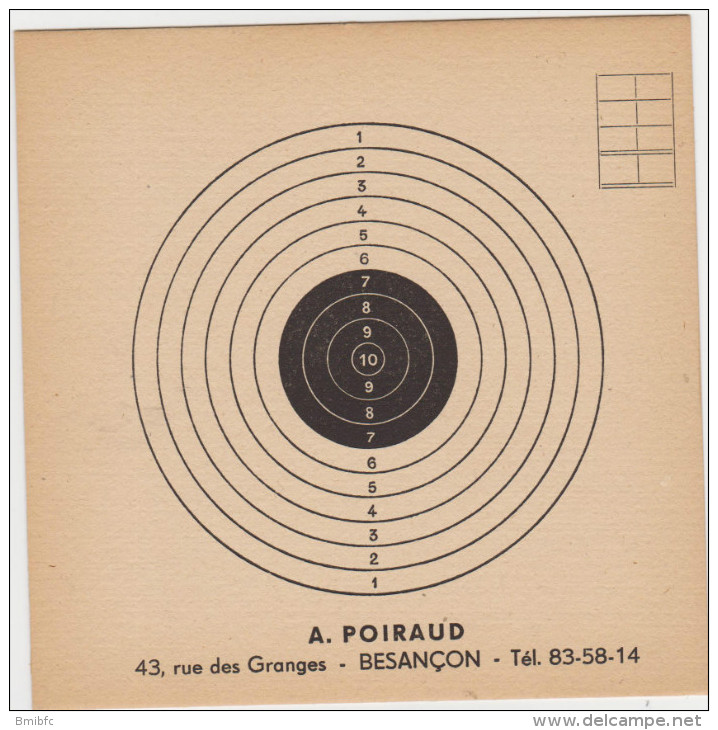 Lot De Cibles : A. POIRAUD 43, Rue Des Granges Besançon  Tél : 83.58.14 - Materiaal En Toebehoren