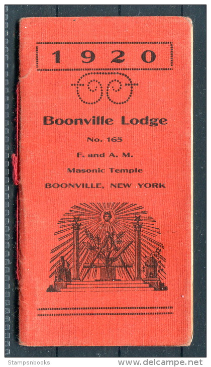 1920 USA New York Boonville Masonic Lodge Membership Booklet - Historical Documents