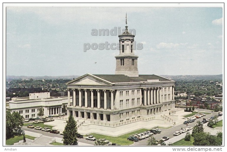 USA - NASHVILLE TN - TENNESSEE STATE CAPITOL BUILDING - PARKED CARS - Ca1960s Unused Vintage Postcard - Nashville