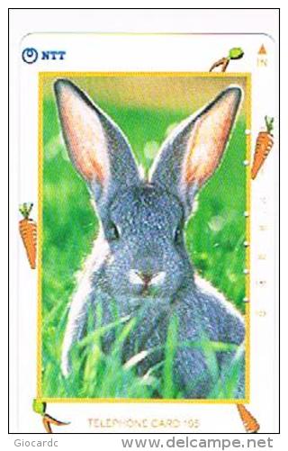 GIAPPONE  (JAPAN) - NTT (TAMURA)  -  CODE 231-265 ANIMALS: RABBIT         - USED - RIF.8347 - Lapins