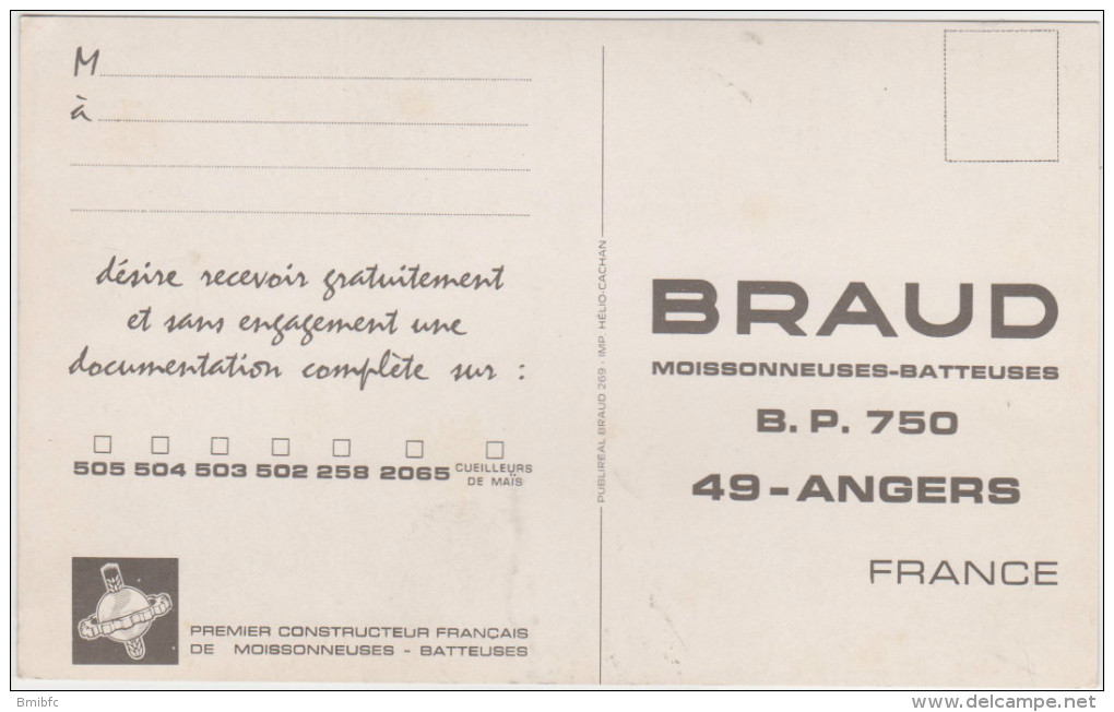 BRAUD Moissonneuses-Batteuses B.P.750 49- ANGERS - Tracteurs