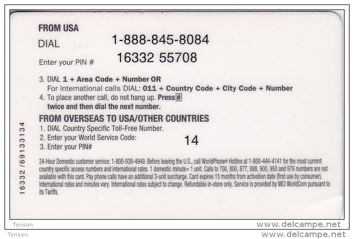 United States, MCI Worldcomm 340 Minutes, 2 Scans. - Other & Unclassified