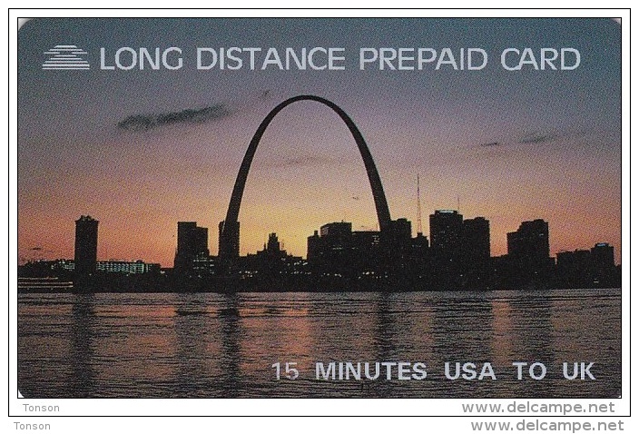 United States, Long Distance Prepaid Card, 15minuttes USA To UK, 2 Scans. - Andere & Zonder Classificatie