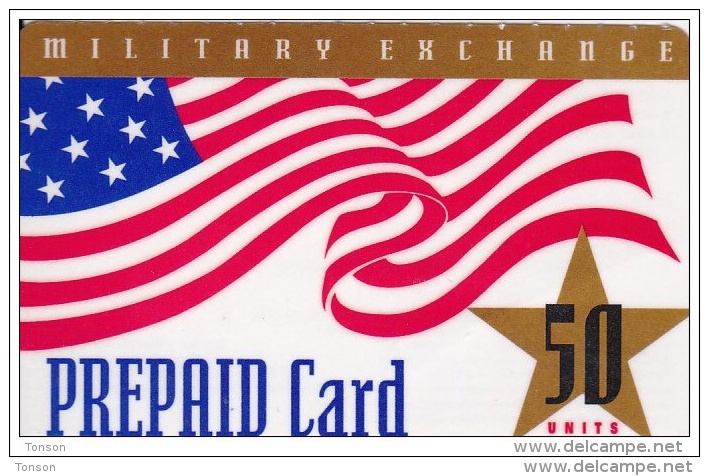 United States, PRE-US-?, 50 Units, Military Exchange, Flag, Soldiers Card, 2 Scans. - Other & Unclassified