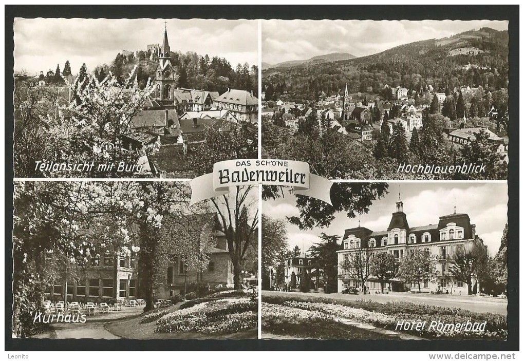 BADENWEILER Hochblauenblick Burg Kurhaus Hotel RÖMERBAD 1957 - Badenweiler