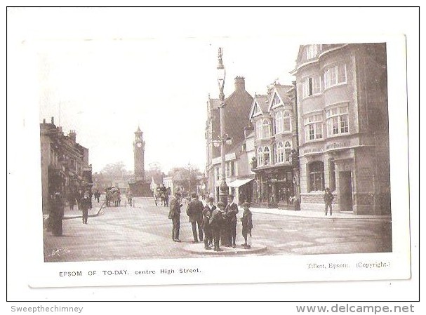 Epsom  OF TODAY  CENTRE HIGH STREET  Surrey Unused EPSOM SURREY 12TH JUNE 1905 WRITTEN ONTHEBACK TILLETT EPSOM COPYRIGHT - Surrey