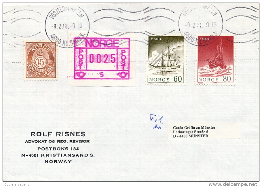 NORVEGE - 12 Enveloppes Affranchissements Composés Mixtes Timbres + Etiquette Frama - 1981 - Viñetas De Franqueo [ATM]