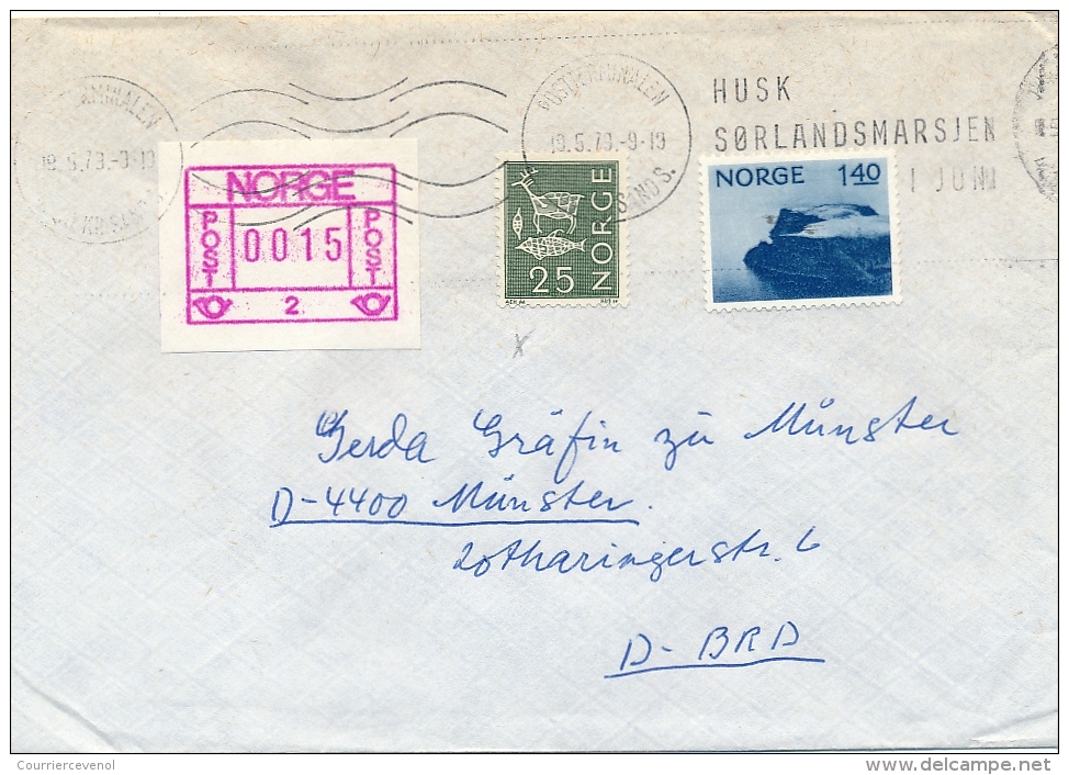 NORVEGE - 12 Enveloppes Affranchissements Composés Mixtes Timbres + Etiquette Frama - 1981 - Viñetas De Franqueo [ATM]