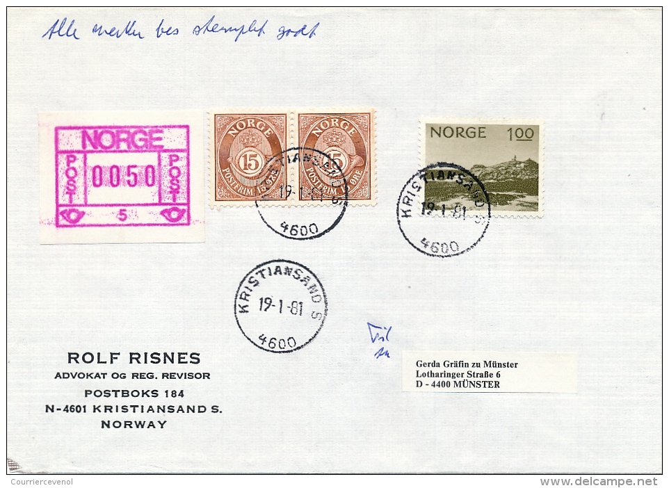 NORVEGE - 12 Enveloppes Affranchissements Composés Mixtes Timbres + Etiquette Frama - 1981 - Automaatzegels [ATM]